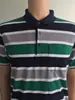 Camisa polo de manga corta a rayas poliéster algodón tratamiento anti-pilling encogimiento cuello alto bolsillo en el pecho frontal suministro de fabricantes