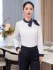 Camisa Profissional de Manga Comprida Feminina Primavera e Outono Uniforme de Comissária de Bordo Vestido Recepção de Hotel Atendente de Catering Roupas de Trabalho