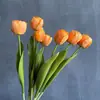 Tulipanes Hidratantes, Flores Artificiales, Ramos Táctiles de Doble Pétalo, Flores Falsas Húmedas de Alta Gama, Tulipanes para Decoración del Hogar