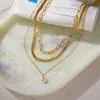 Colar Jieding em aço titânio, acessório de luxo discreto para mulheres, corrente para clavícula em ouro 18k, joia transfronteiriça, colar de aço inoxidável para sobreposição