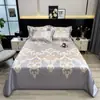Bestseller de verão: conjunto de tapete de resfriamento de seda gelada de três peças, lavável à máquina, antiderrapante, tapete de rattan macio, não frio, amigo do ar condicionado, direto do fabricante