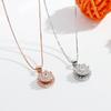 Runxin en stock Collar TikTok para mujer Anillo giratorio Celebridad de Internet Anillo de collar giratorio Traje de conjunto de joyería de dos piezas