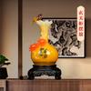 Jarrón Ping An Ruyi, adorno para sala de estar, mueble de entrada, mueble de TV, escritorio, regalo para nuevos amigos.
