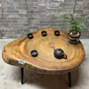 Mesa de Té de Madera de Alcanfor Talla de Raíz Madera Maciza Mesa de Café Pequeña Estilo Shaji B&B Sala de Estar Ventana Saliente Tatami Mesa Pequeña