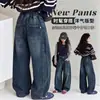 Pantalones Vaqueros Estrellados de Primavera y Otoño para Niñas 2026 Nuevo Estilo Niños Medianos y Grandes Versión Coreana Holgados Pierna Ancha Estilosos Largo hasta el Suelo