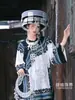 Chapéu Étnico Yi de Yunnan Grampo de Cabelo Borla Prata Acessório de Cabelo Estilo Étnico Miao Colar Longo Acessório para Mulheres