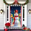 2025 Transfronterizo Amazon Nuevo Muñeco de Nieve Tela Colgante Cortina de Puerta Cortina de Puerta Estampada de Papá Noel Cortina Decorativa