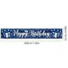 Novos adereços de decoração de aniversário transfronteiriços: Bandeiras decorativas de poliéster 100D, tecido para fundo de aniversário, faixas e dísticos personalizados