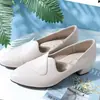 Zapatos de Trabajo Nuevos de Otoño 2026 para Mujer, Suela Suave, Tacón Grueso, sin Cordones, Zapatos de Cuero para Oficina, Profesionales, Ligeros, Zapatos de Mamá, Zapatos de Vestir