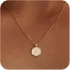 Collar Colgante Redondo Cruzado de Oro Laminado de 14K Más Vendido Transfronterizo, Cadena Sencilla y Versátil para la Clavícula, Joyería para el Trabajo al por Mayor