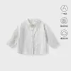 Camisa para Bebé Niño Otoño Manga Larga 2026 Nueva Versátil Blanca Primavera y Otoño Tops para Niños Ropa para Bebés