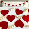 Exclusivo Transfronterizo Día de San Valentín Corazón de Fieltro Blanco Rojo Rosa Bandera de Tirar Banner de Amor Xoxo Decoración de Chimenea