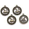 Redondo Marca Doce Constelaciones DIY Aleación Accesorios de Joyería Colgante Retro Aleación Pulsera Llavero Colgante Pequeño L408