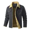 Chaqueta de algodón casual de talla grande con múltiples bolsillos para hombre de otoño e invierno Amazon, forrada de polar, chaqueta de algodón cálida transfronteriza