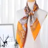 Estilo K Lenço Quadrado 90 Elegante Seda de Imitação Sarja Feminina Decorativo Lenço de Seda Feminino Toque de Seda DIY Lenço Fino de Seda