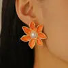 Pendientes de aleación retro vintage con flor de gota de aceite transfronterizos europeos y americanos para mujer, moda moderna, pendientes de alta gama