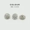 Botões Metálicos Florais com Strass Completo, Botões Requintados para Jaquetas Cardigan, Roupas Externas, Corta-Ventos, Suéteres, Botões Decorativos para Saias