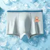 Ropa interior para niños, Malla de seda helada, Nuevo estilo de verano, Delgado Estampado de dibujos animados, Calzoncillos tipo bóxer para niños medianos y grandes, Pantalones cortos de boxeador para estudiantes
