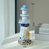 Adornos de Faro Estilo Mediterráneo, Decoración Creativa para el Hogar, Decoraciones de Escritorio de Madera con Temática Oceánica, Pequeños Regalos