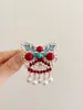 Año del Dragón Año Nuevo Pinza para el Pelo Roja Infantil Adorno para la Cabeza Femenino Año Nuevo Chino Accesorios para el Cabello Hanfu Clip Lateral Estilo Nacional León Despertando Nuevo Estilo 2024