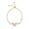 Pulseira do Amor para Mulheres, Estilo de Nicho, Borboleta de Zircônia Simples e Super Brilhante, Design de Alto Padrão, Joia de Mão Ajustável de Puxar