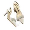 Sandalias de punta para mujer, primavera y verano 2024, nuevas, francesas, transparentes, puntiagudas, de tacón pequeño, blancas, tacones altos, zapatos de tacón de aguja