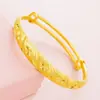 Pulsera vintage de oro laminado al por mayor de fábrica, de empujar y tirar brillante, para mujer, de oro de arena de Vietnam, pulsera de estrella de bebé, dragón y fénix
