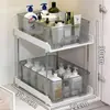 Estilo Luxo Leve Rack de Armazenamento sob a Pia para Cozinha e Sala de Estar, Organizador Multifuncional de Mesa para Cosméticos, Armazenamento Doméstico Simples de Várias Camadas