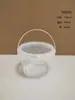Cubo de plástico redondo cuadrado portátil 2L transparente grado alimenticio PP cubo de yogur 1L cubo de arroz engrosado especificaciones de juguete ordenadas