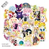 100 pegatinas de dibujos animados de hermosa chica guerrera Sailor Moon para taza térmica, cuaderno, decoración impermeable, venta al por mayor