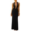 Vestido Largo Sexy de Estilo Europeo y Americano Transfronterizo Espalda Descubierta Cuello en V con Lazos Venta Caliente en Amazon Plisado Sin Tirantes Sin Mangas para Mujer
