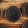 Efeito Fosco Botões Naturais de Frutas Café Preto Bege Calça de Terno Casual Jaqueta Botões de Casaco Quatro Furos