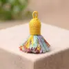 Primavera 2026 Estilo Étnico Cuerda de Algodón Colgante de Borla Pequeña Decoración de Llavero de Bolso Retro Artístico Cadena para Teléfono