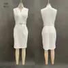 Sitio Independiente de Amazon Comercio Exterior Europeo y Americano Elegante Vestido Casual sin Mangas con Bolsillos y Cinturón Moda Nueva para Mujer