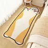 Alfombra de Rayas de Animales de Dibujos Animados, Manta para Mesita de Noche de Dormitorio, Tapete para Mesa de Centro de Sala de Estar de Gatito, Alfombra de Piso Resistente a Manchas y Fácil de Cuidar de Imitación de Cachemira
