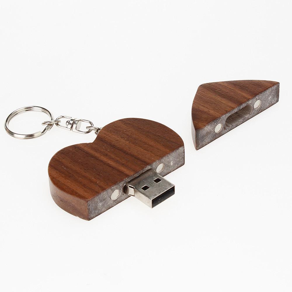 木质心型U盘