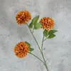 Crisântemo de 3 Cabeças, Crisântemo de Tênis de Mesa, Flor Artificial, Decoração de Casamento para Casa, Ornamentos de Flor Artificial Dente-de-Leão Transfronteiriços Atacado