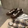 En stock~Colección Otoño 2026: Zapatillas casual de cuero con cordones, punta redonda, versátiles, con un aumento de altura de 5 cm, estilo de entrenamiento alemán, para mujer