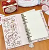 Judy Coneja y Hello Kitty Colección de Cuadernos de Hojas Sueltas A6 Zootopia Portatarjetas Magnético Piel Arte Lineal Lindo Cachorro