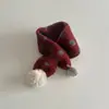 Bufanda Infantil Qiunan Otoño e Invierno Moda Lunares Dibujos Animados Pompón Cortavientos Cálida Tejida Calentador de Cuello para Bebé para Niños