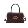 Bolsa de Mão Quadrada Pequena Cor Sólida Estilo Coreano para Mulheres no Atacado, Nova Bolsa de Ombro com Fecho Vintage Verão 2026, Bolsa Transversal para o Dia a Dia