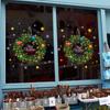 Fan Xi XL500 Anillo de ratán navideño de doble cara Pegatinas para puerta Vidrio de escaparate Puertas y ventanas Pegatinas de pared Decoración de sala de estar Extraíbles