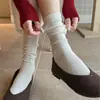 Meias de trigo com estampa escura, femininas, 100% algodão, estilo Miu, outono/inverno, retrô, design vazado, meias de cano médio, adequadas para sandálias Birkenstock, meias para gestante