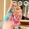 Acrílico colorido galvanoplastia gato sorteado chaveiro bonito carro chaveiro acessórios personalizado bolsa escolar pingente atacado