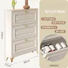 Gabinete para zapatos ultra delgado estilo crema con puerta abatible para entrada del hogar, popular gabinete pequeño para recibidor, zapatero económico que ahorra espacio