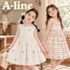 2026 Novo Estilo de Verão Vestido Colete Sem Mangas para Meninas Vestido Princesa Linha A Bebê Doce e Fofo Roupas de Casa Verão