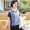 Traje Estiloso de Verão da Mamãe 2026 Novo Modelo para Mulheres de Meia-Idade e Idosas, Conjunto de Duas Peças de Primavera, Blusa Camiseta de Manga Curta para Idosos