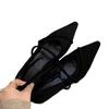Estilo Irregular Puntiagudo Adelgazante Hada Gamuza Mary Jane Zapatos Primavera y Otoño Francés Correas Finas Suave Nuevo Estilo Versátil