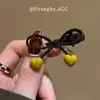 Grampo de Cabelo de Liga com Strass e Laço Estilo Coreano para Mulheres, Presilha para Franja Lateral, Presilha Bico de Pato para Cabelo Quebrado, Penteado de Grampo Doce Elegante