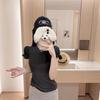 Camiseta Corta con Mangas Abullonadas para Mujer, Sexy y Atractiva, para Verano, Top Versátil para Combinar con Almohadillas en el Pecho para Usar por Debajo y por Encima